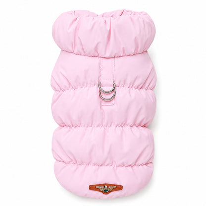 Padded Winter Dog and Cat Coat with Leash Ring – Warm Pet Jacket for Small Pets