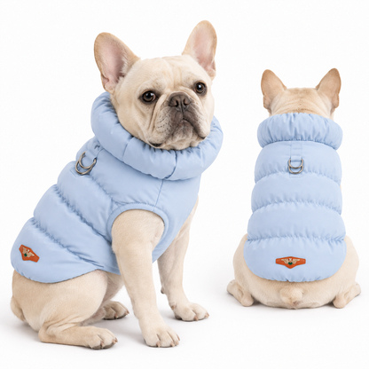 Padded Winter Dog and Cat Coat with Leash Ring – Warm Pet Jacket for Small Pets