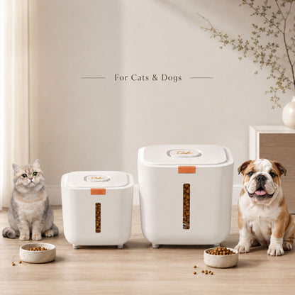 Pet Food Storage Container for Dog and Cat Dry Food, Sealed Kibble Storage Barrel with Viewing Window