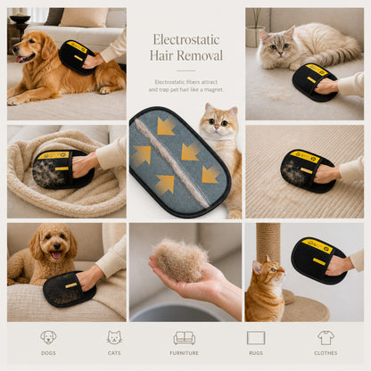 Pet Hair Removal Glove for Dogs & Cats – Reusable Lint Remover Mitt for Furniture, Clothes & Sofas (Pro & Mini Sizes)