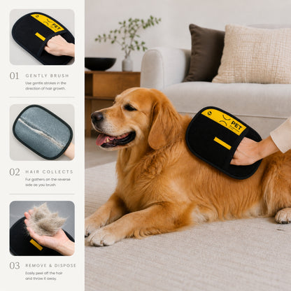 Pet Hair Removal Glove for Dogs & Cats – Reusable Lint Remover Mitt for Furniture, Clothes & Sofas (Pro & Mini Sizes)