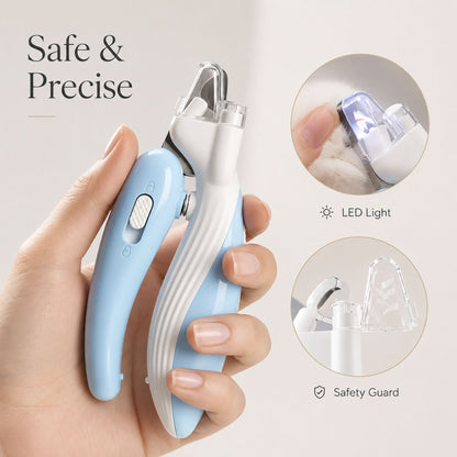 Pet Nail Clippers with LED Light | Dog & Cat Claw Trimmer with Safety Guard and Nail Catcher