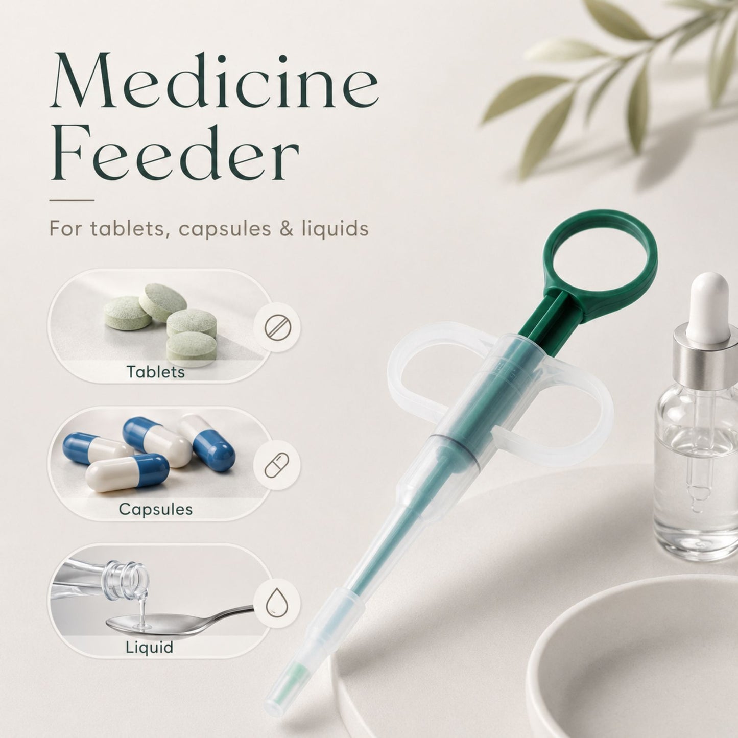 Pet Pill Dispenser Syringe with Soft Tips for Cats and Dogs – Tablet, Capsule and Liquid Feeding Tool