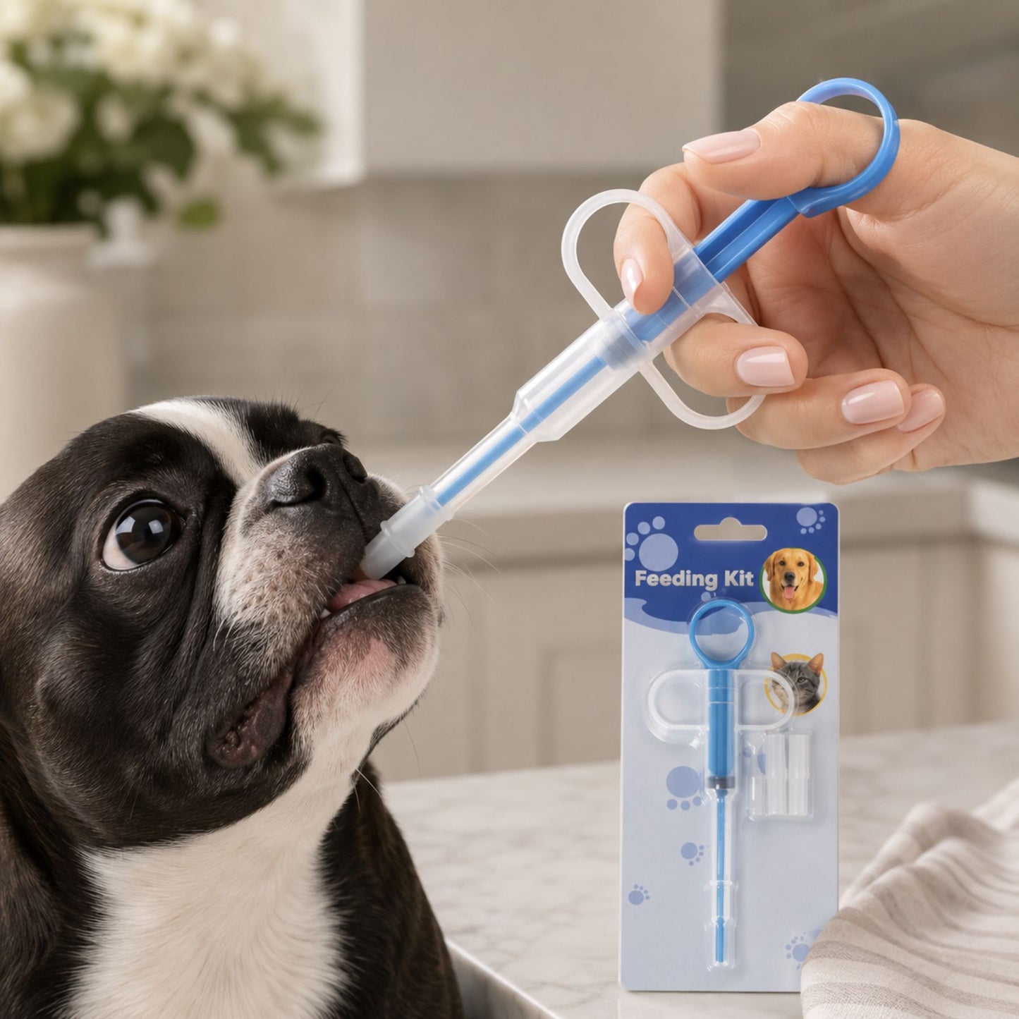 Pet Pill Dispenser Syringe with Soft Tips for Cats and Dogs – Tablet, Capsule and Liquid Feeding Tool