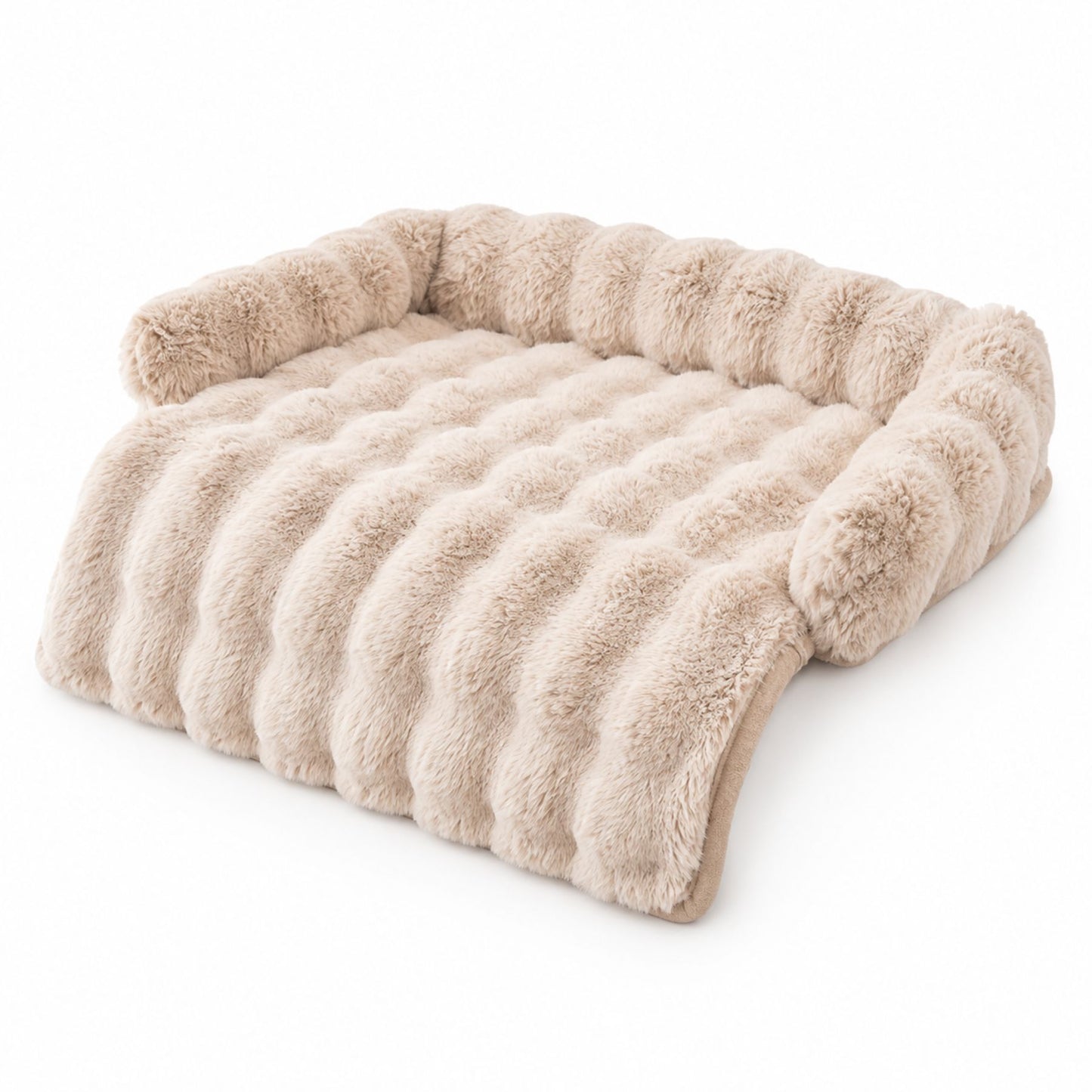 Pet Sofa Cushion 75x75 cm | Quilted Dog & Cat Bed Pad with Raised Bolster Sides