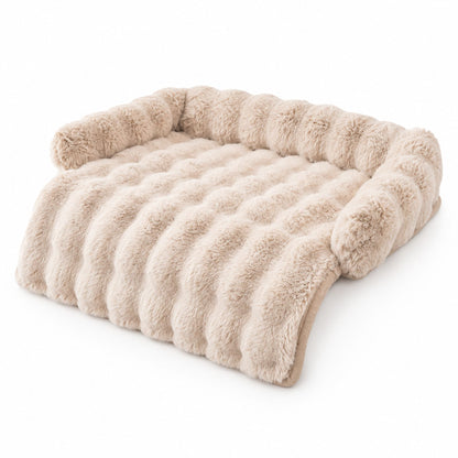 Pet Sofa Cushion 75x75 cm | Quilted Dog & Cat Bed Pad with Raised Bolster Sides