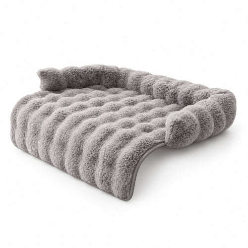Pet Sofa Cushion 75x75 cm | Quilted Dog & Cat Bed Pad with Raised Bolster Sides