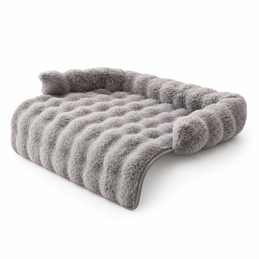 Pet Sofa Cushion 75x75 cm | Quilted Dog & Cat Bed Pad with Raised Bolster Sides