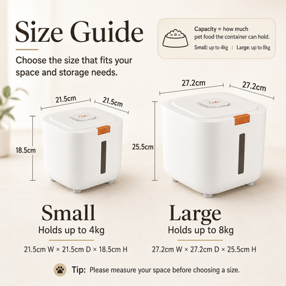 Pet Food Storage Container for Dog and Cat Dry Food, Sealed Kibble Storage Barrel with Viewing Window