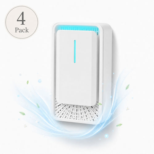 4 Pack Plug In Negative Ion Air Purifier – Mini Air Freshener Deodorizer for Pet Areas, Kitchen, Bathroom and Small Rooms