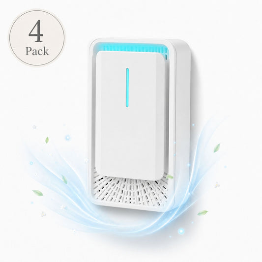 4 Pack Plug In Negative Ion Air Purifier – Mini Air Freshener Deodorizer for Pet Areas, Kitchen, Bathroom and Small Rooms