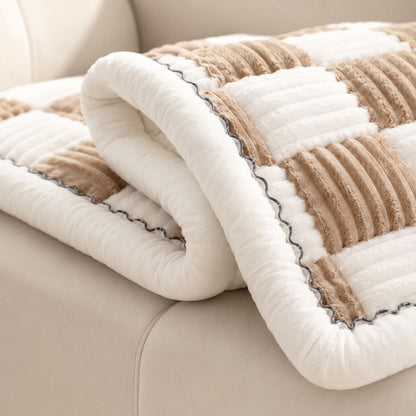 Plush Dog Sofa Mat and Cat Sleeping Pad – Padded Checkerboard Pet Bed Cushion