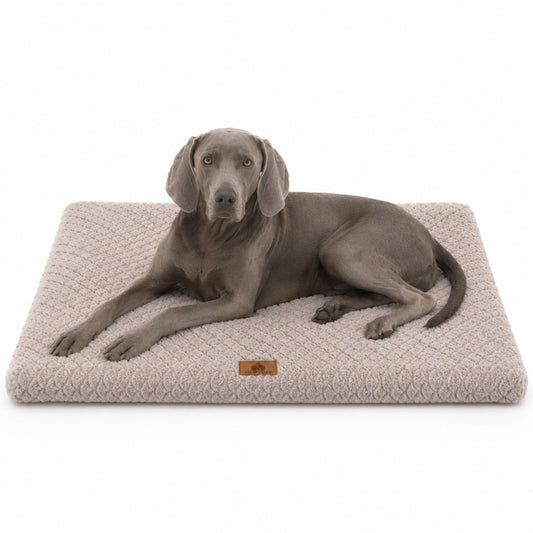 Plush Faux Fur Dog Bed with Removable Washable Cover & Non-Slip Base