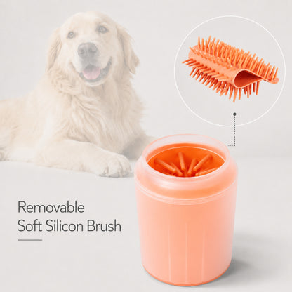 Portable Dog Paw Cleaner Cup with Soft Silicone Brush for Muddy Paws