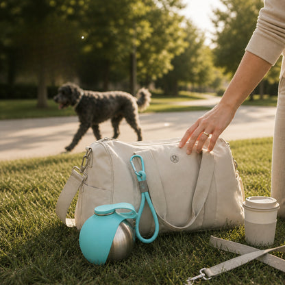 Portable Stainless Steel Dog Water Bottle with Silicone Drinking Bowl – Leakproof Travel Water Dispenser for Dogs & Pets