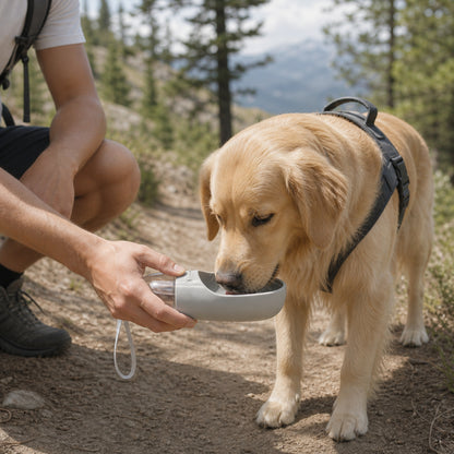 Portable Pet Water Bottle for Dogs & Cats – Leakproof Travel Water Dispenser with Built-in Drinking Bowl