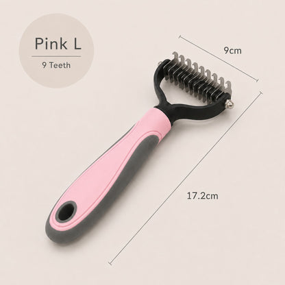 Professional Pet Deshedding Brush for Dogs & Cats – Dual-Sided Undercoat Rake & Dematting Comb