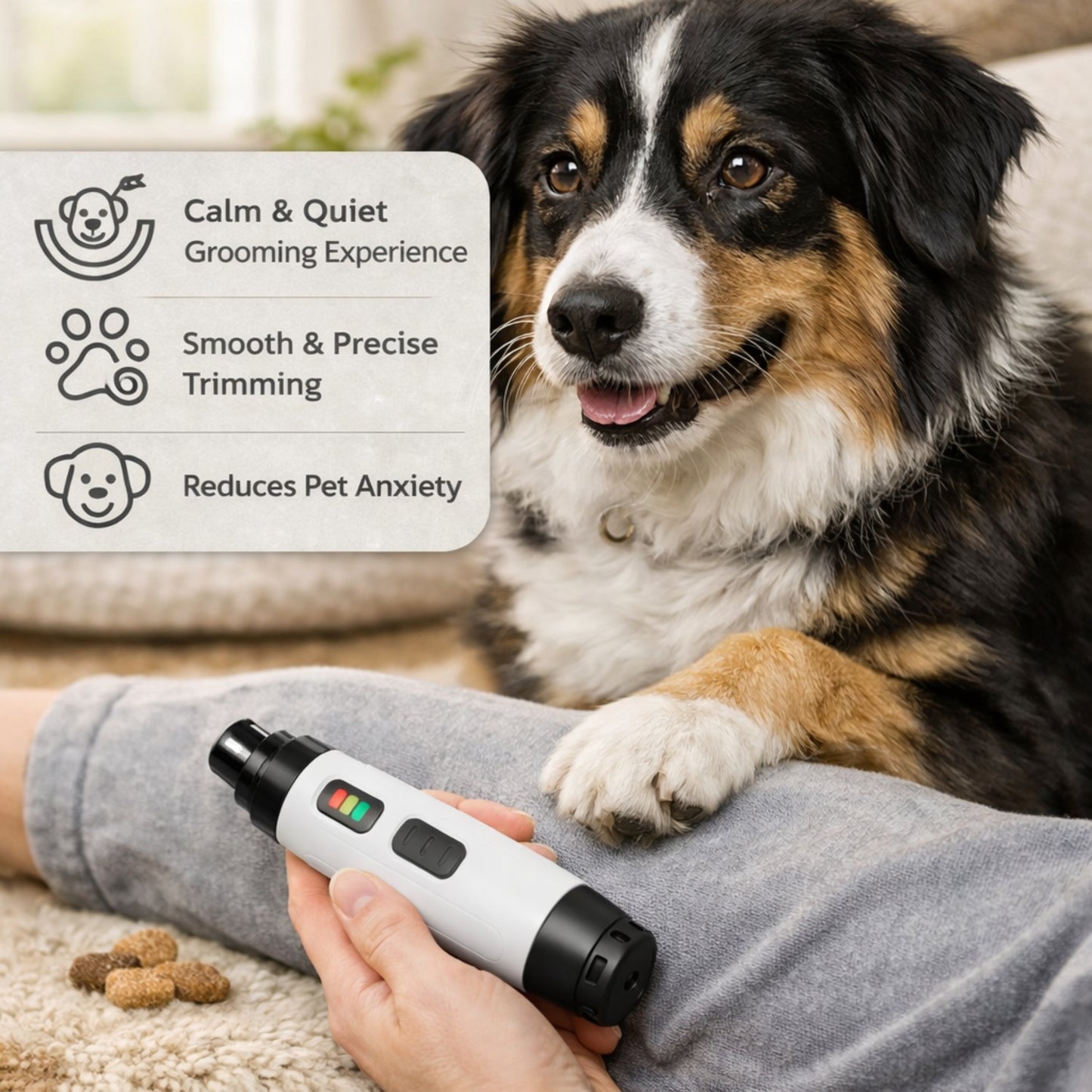 Quiet USB Rechargeable Pet Nail Grinder for Dogs & Cats