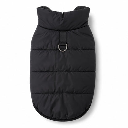 Quilted Fleece-Lined Dog Winter Vest with D-Ring