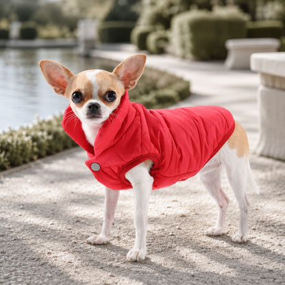 Quilted Fleece-Lined Dog Winter Vest with D-Ring