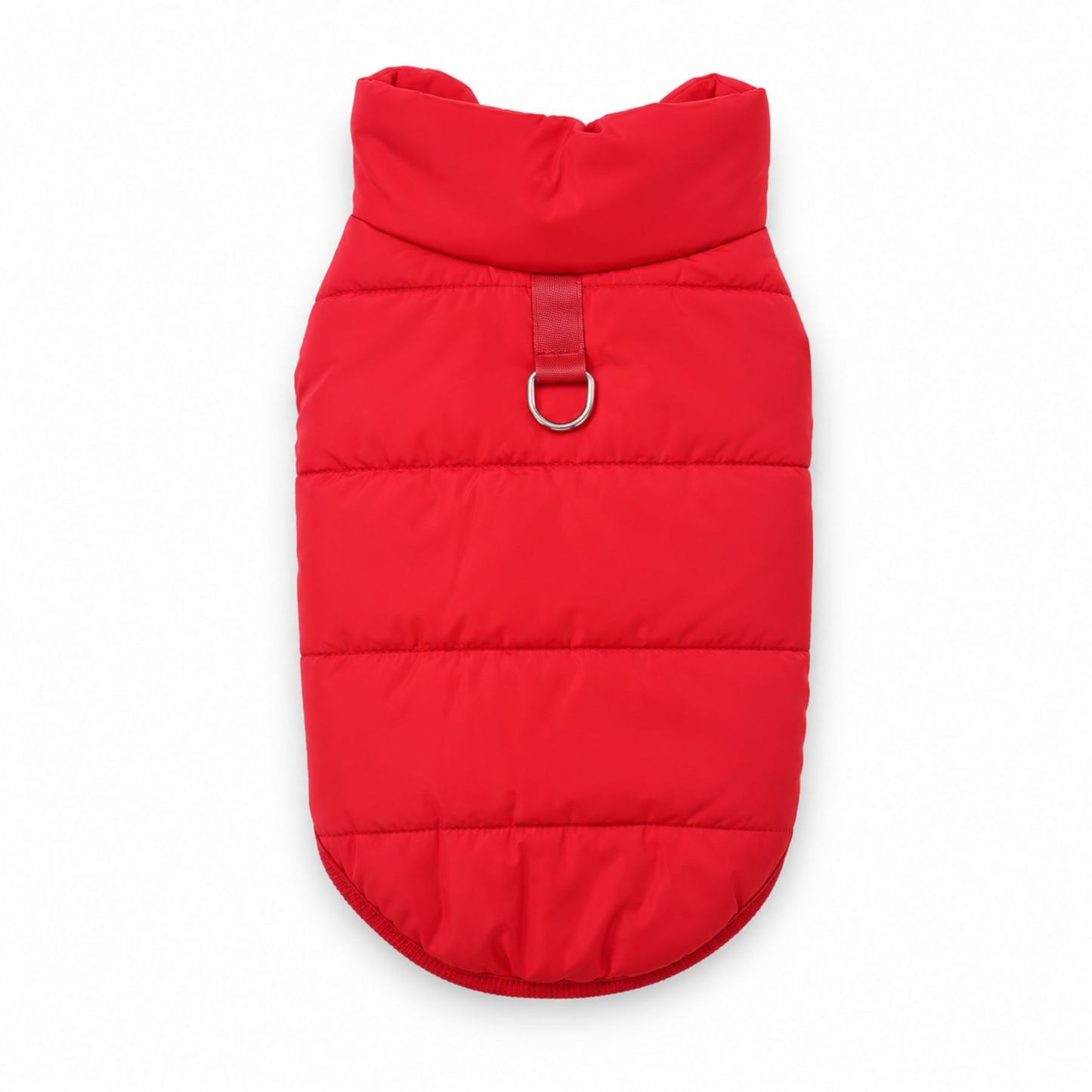 Quilted Fleece-Lined Dog Winter Vest with D-Ring