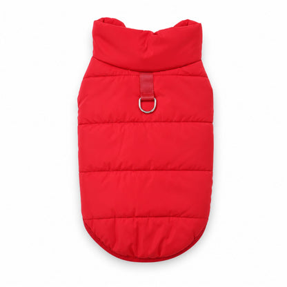 Quilted Fleece-Lined Dog Winter Vest with D-Ring