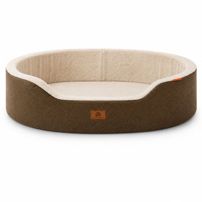 Raised Edge Plush Dog Bed with Non-Slip Base | Sofa Style Pet Couch Bed for Dogs and Cats