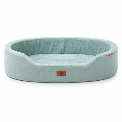 Raised Edge Plush Dog Bed with Non-Slip Base | Sofa Style Pet Couch Bed for Dogs and Cats