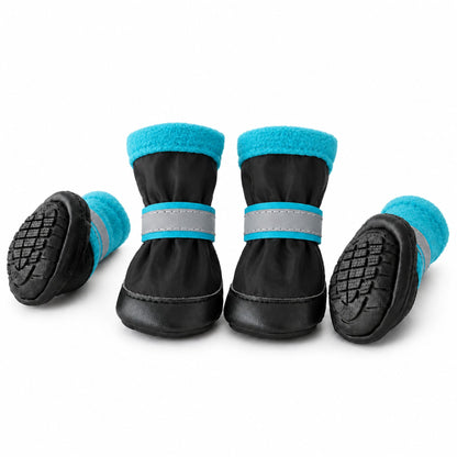 Reflective Anti-Slip Dog Shoes – 4 Piece Adjustable Paw Protector Set