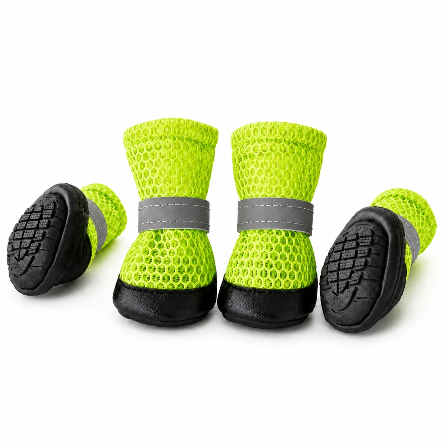 Reflective Anti-Slip Dog Shoes – 4 Piece Adjustable Paw Protector Set