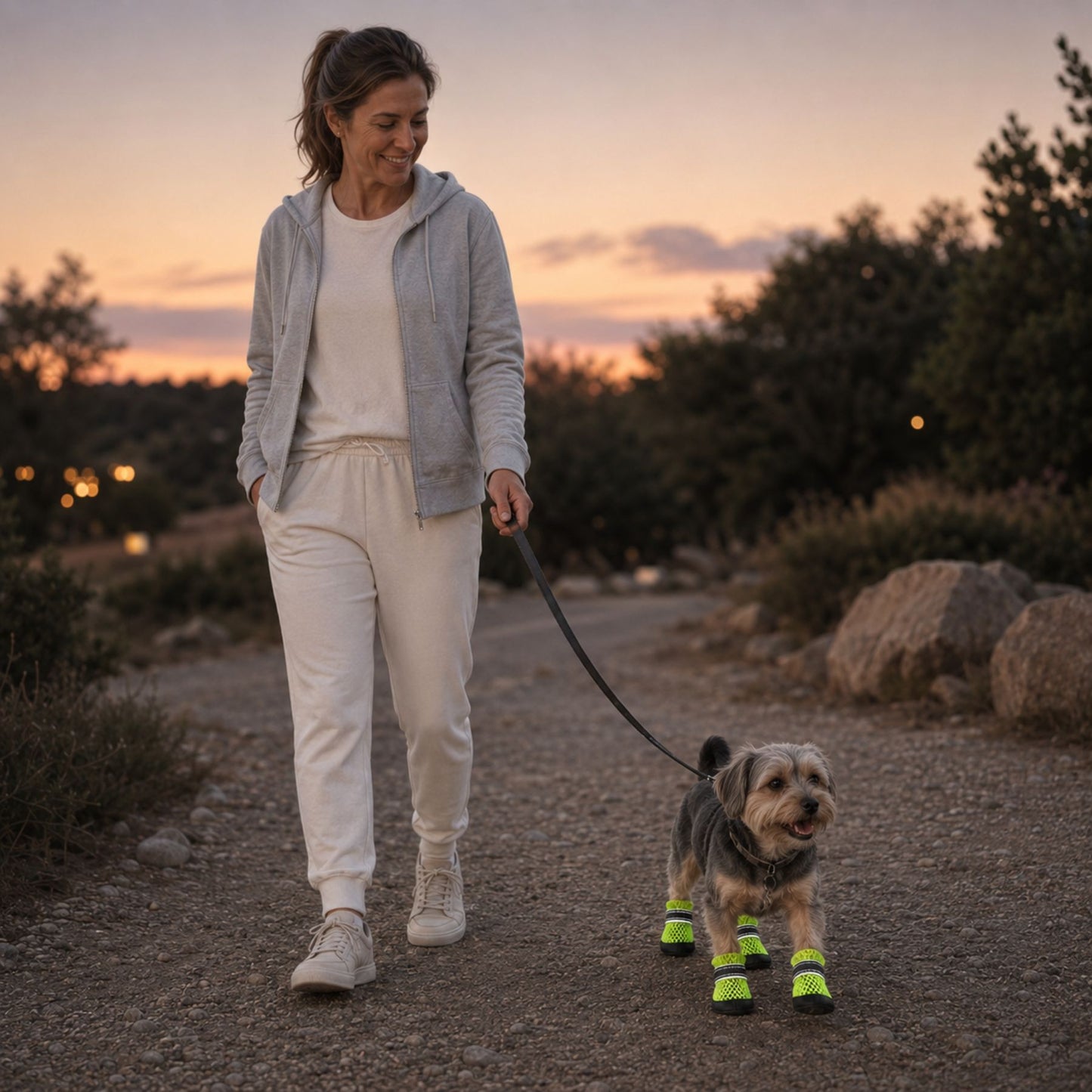 Reflective Anti-Slip Dog Shoes – 4 Piece Adjustable Paw Protector Set