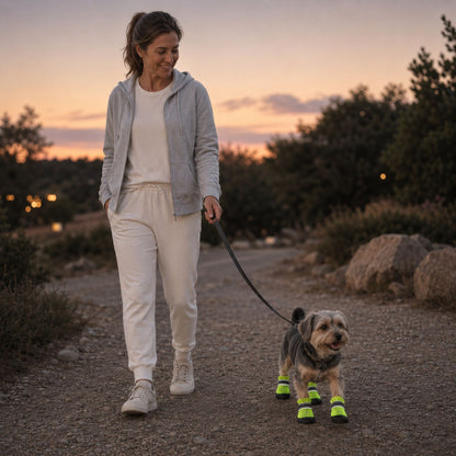 Reflective Anti-Slip Dog Shoes – 4 Piece Adjustable Paw Protector Set