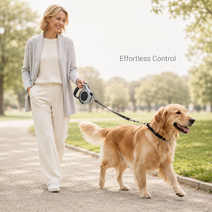 5m Retractable Dog Leash with Lock Button, Automatic Pet Walking Lead for Small and Medium Dogs