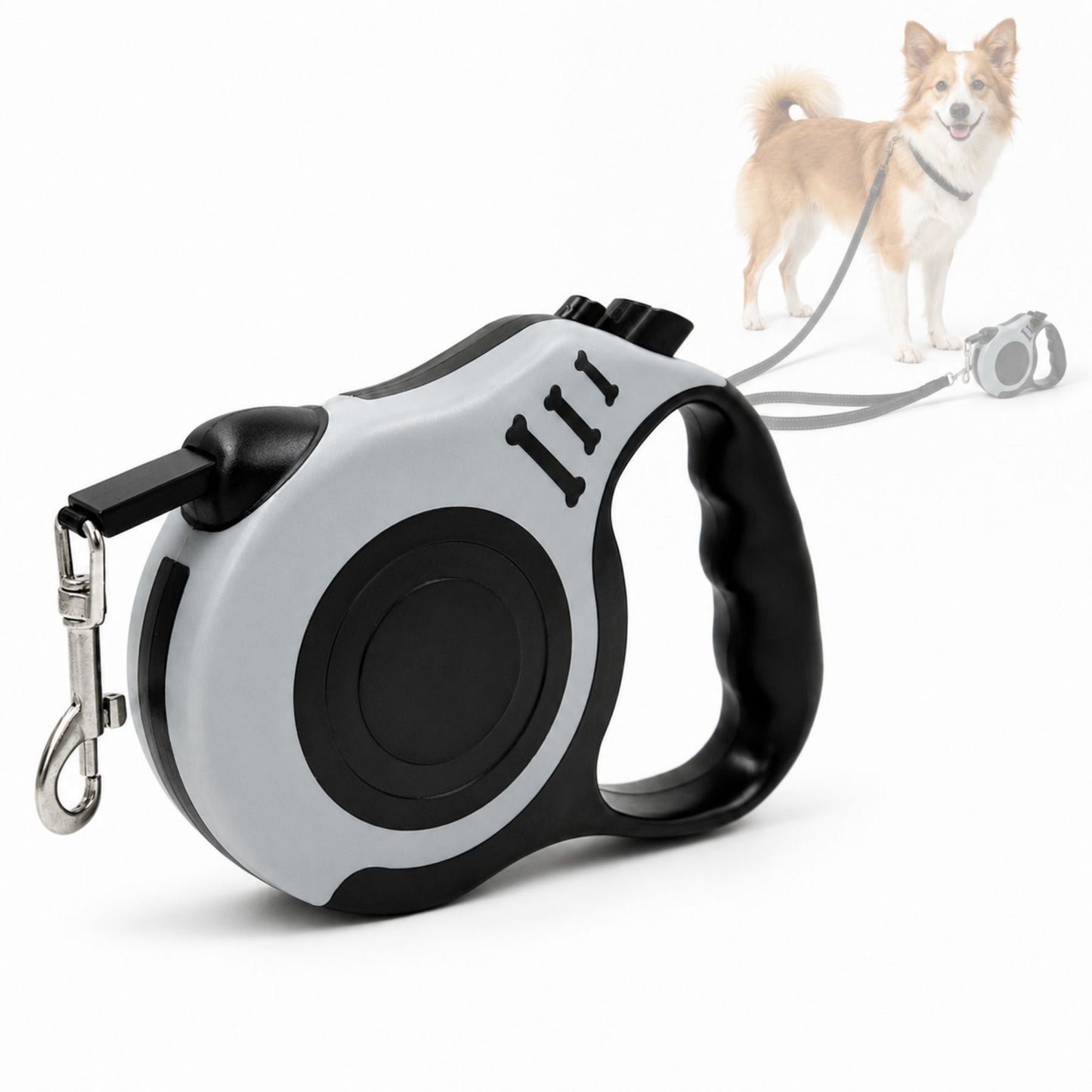 5m Retractable Dog Leash with Lock Button, Automatic Pet Walking Lead for Small and Medium Dogs
