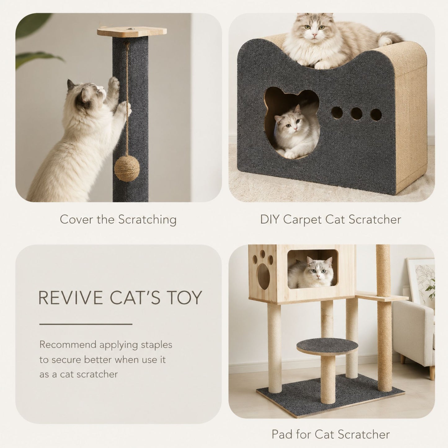 Self-Adhesive Trimmable Cat Scratching Mat for Sofas and Furniture