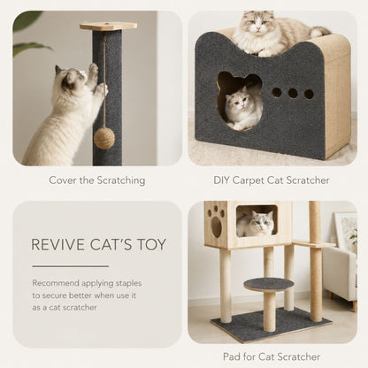 Self-Adhesive Trimmable Cat Scratching Mat for Sofas and Furniture