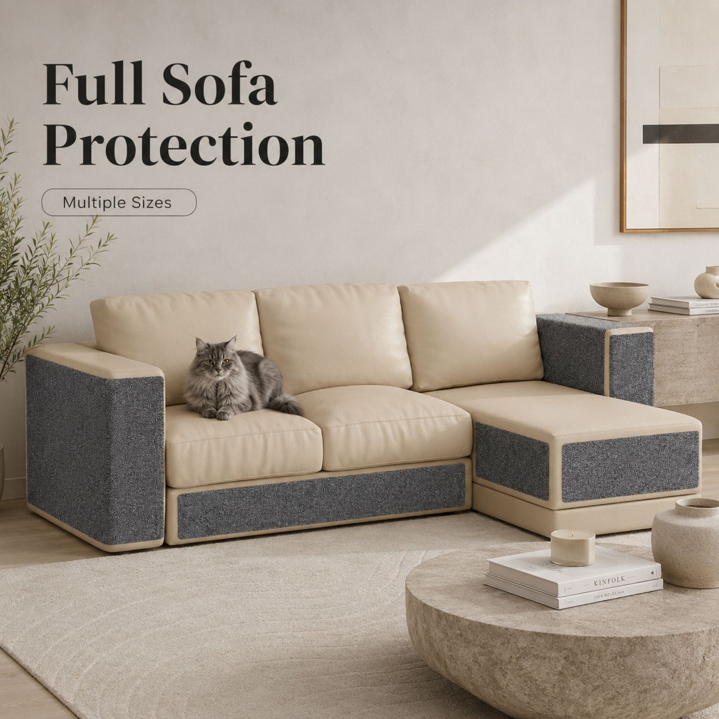 Self-Adhesive Trimmable Cat Scratching Mat for Sofas and Furniture