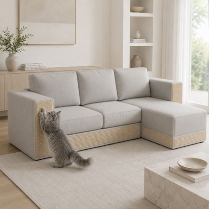 Self-Adhesive Trimmable Cat Scratching Mat for Sofas and Furniture