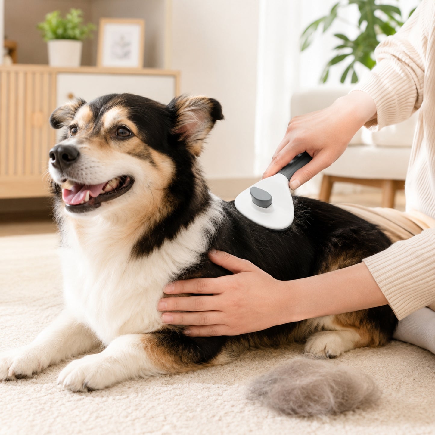 Self-Cleaning Pet Grooming Brush for Dogs and Cats