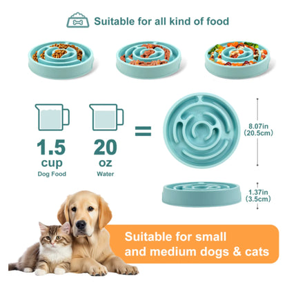 Slow Feeder Dog & Cat Bowl – Non Slip Pet Feeding Bowl for Controlled Eating