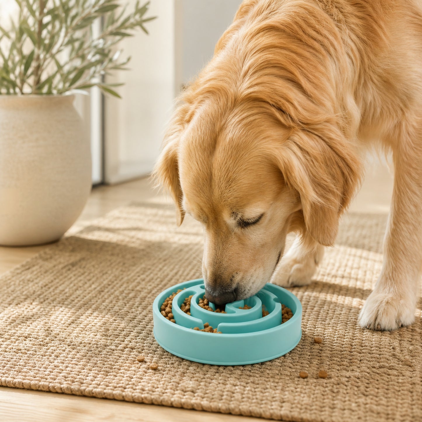 Slow Feeder Dog & Cat Bowl – Non Slip Pet Feeding Bowl for Controlled Eating