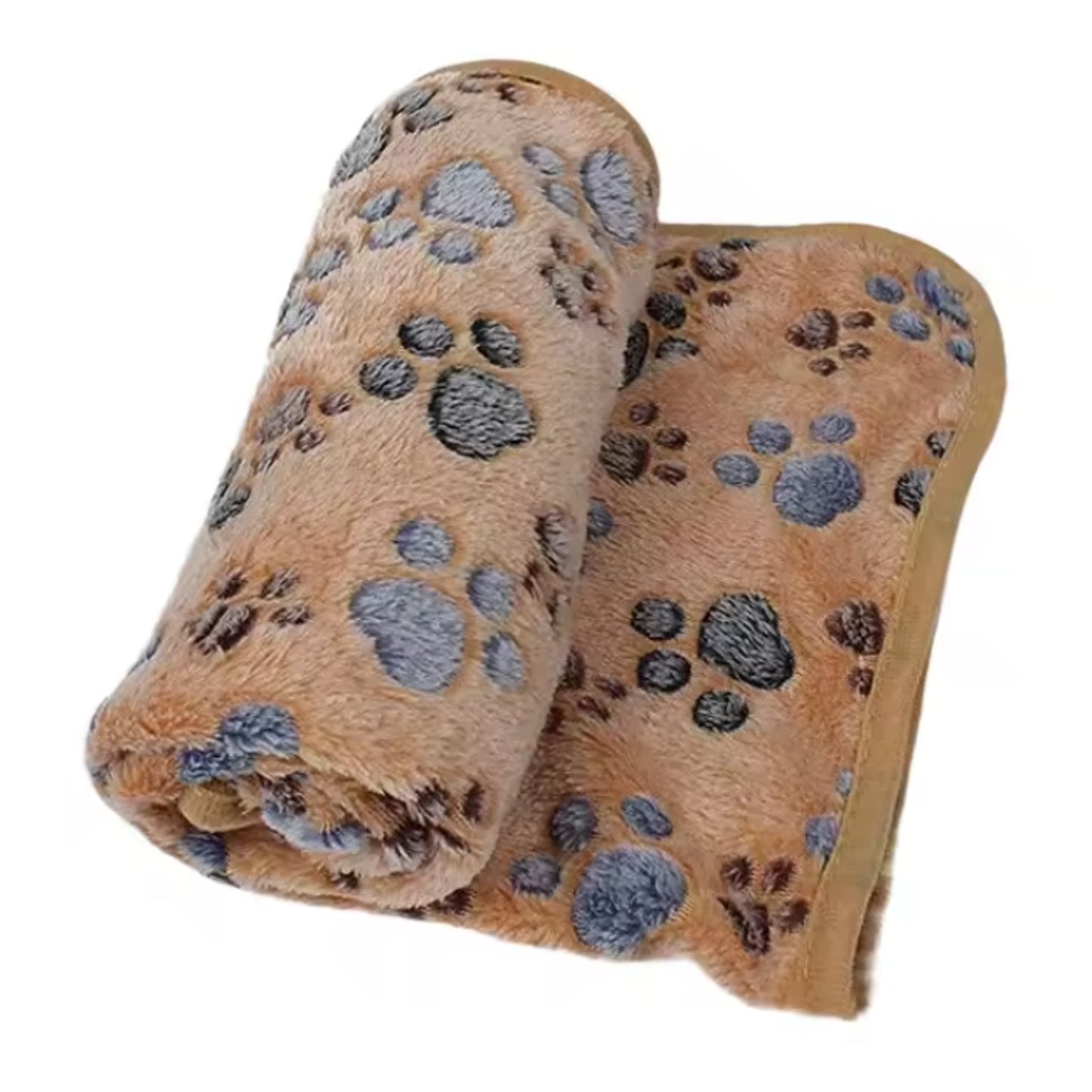 Soft Plush Pet Blanket for Dogs and Cats – Paw Print Pet Mat