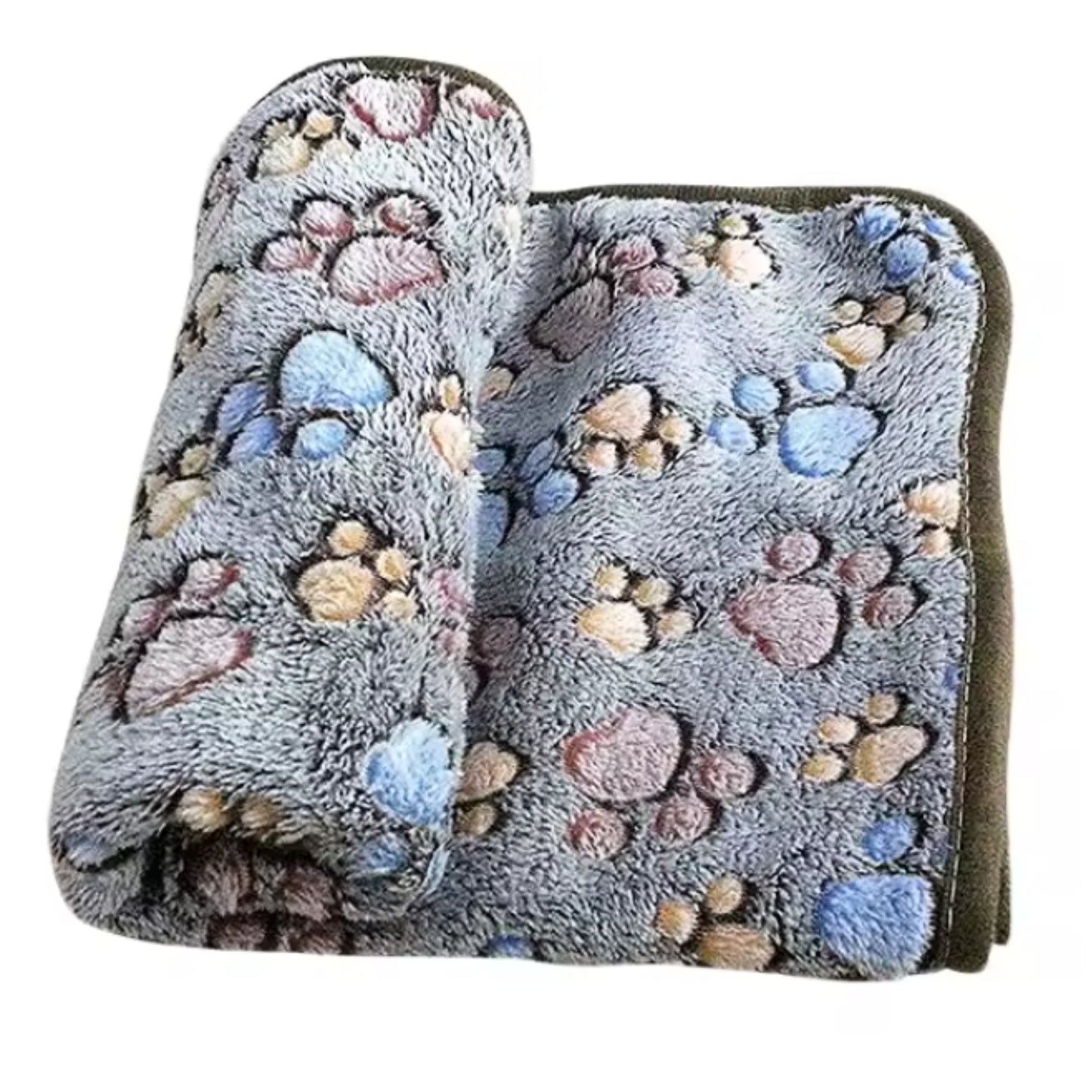 Soft Plush Pet Blanket for Dogs and Cats – Paw Print Pet Mat