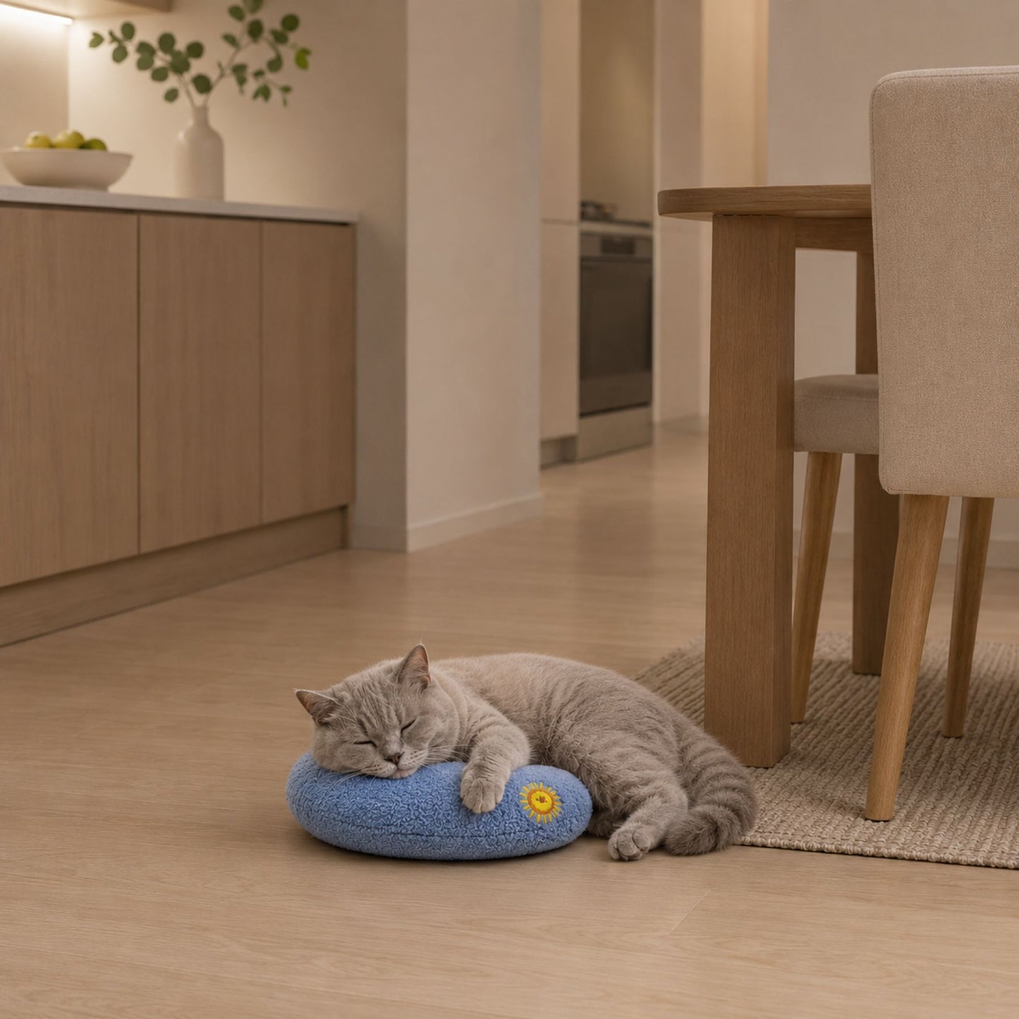 Soft Plush U-Shaped Pet Neck Pillow for Small Dogs & Cats – Cozy Embroidered Calming Pet Cushion