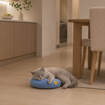 Soft Plush U-Shaped Pet Neck Pillow for Small Dogs & Cats – Cozy Embroidered Calming Pet Cushion