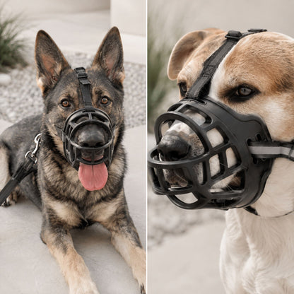 Soft Silicone Basket Dog Muzzle with Adjustable Straps for Small, Medium and Large Dogs