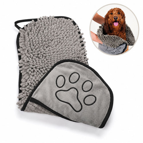 Super Absorbent Pet Drying Towel Glove – Soft Chenille Dog & Cat Bath Towel for Quick Drying