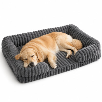 Supportive Memory Foam Dog Bed – Plush Calming Pet Sofa with Removable Washable Cover and Non-Slip Base for Small Medium Large Dogs