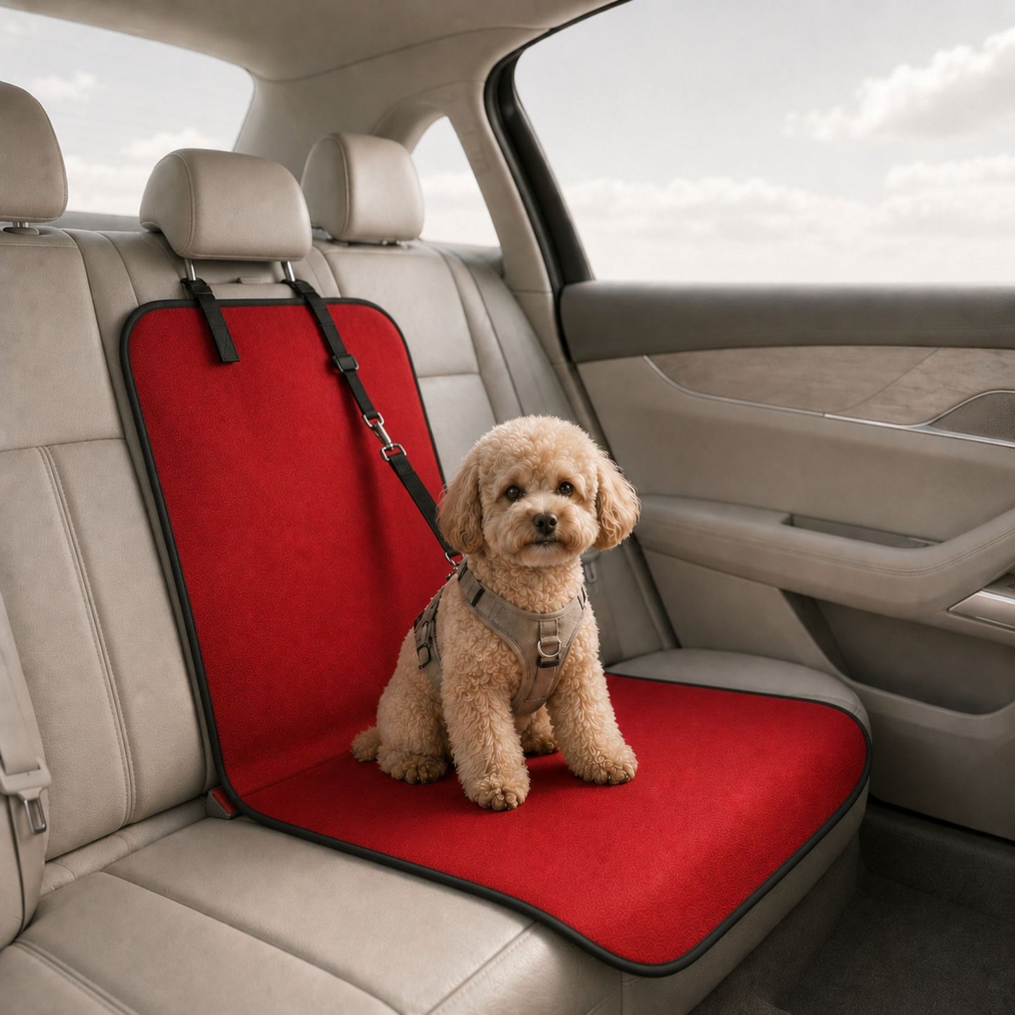 Waterproof Pet Car Seat Cover Mat for Dogs & Cats, 600D Oxford Rear Seat Protector